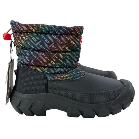 Hunter Intrepid Rainbow Logo Insulated Waterproof Short Boots Women’s Size 11 - Picture 2 of 16